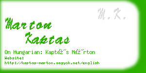 marton kaptas business card